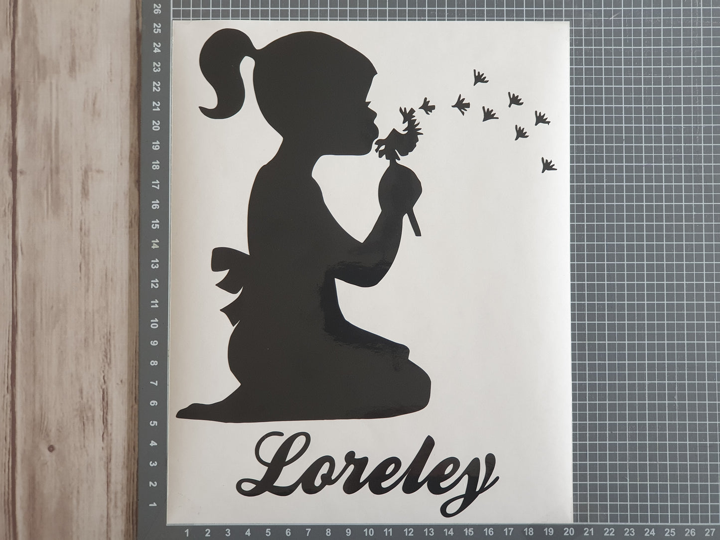 Autoaufkleber mit Namen - Mädchen Pusteblume