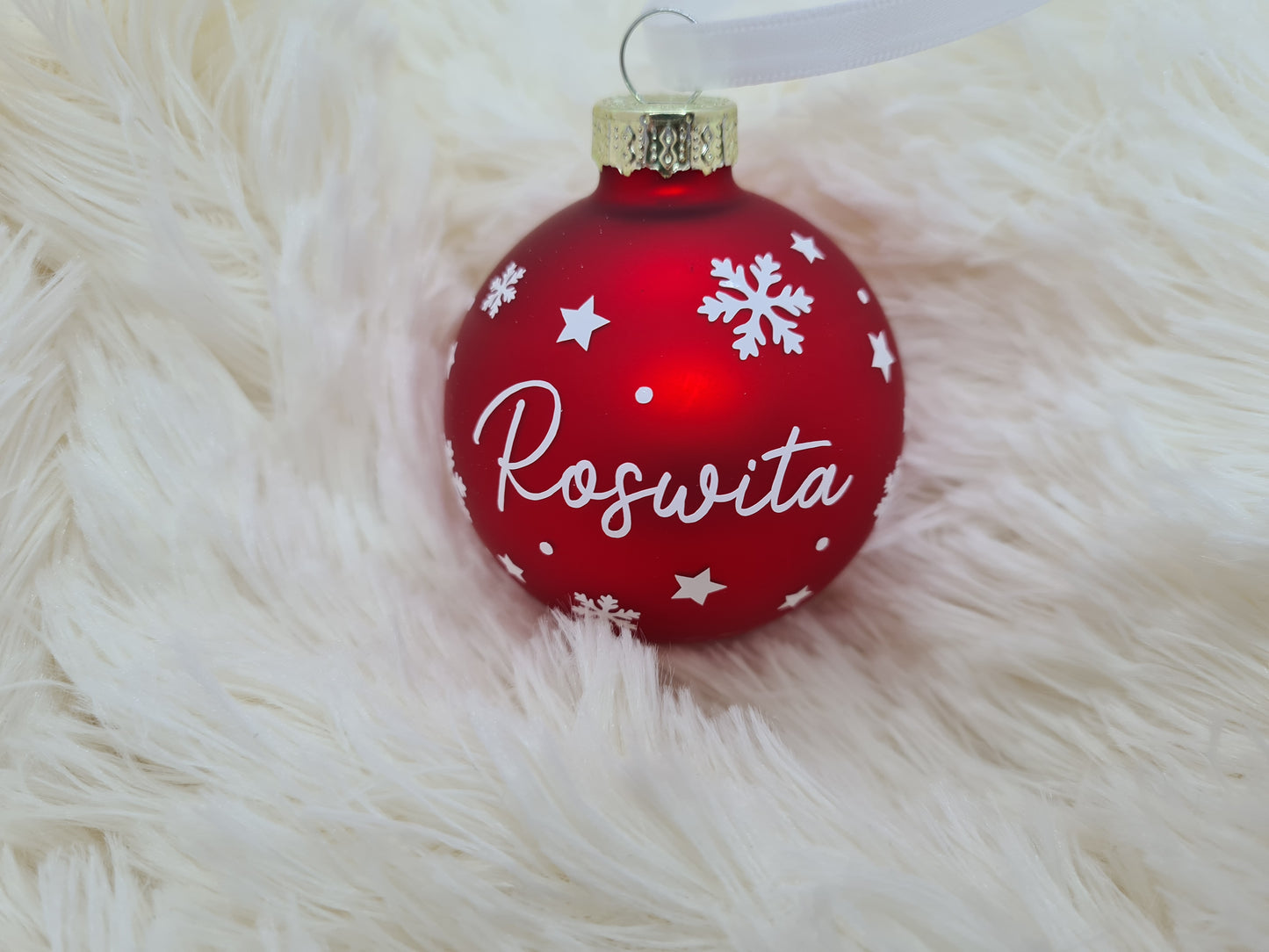 Christbaumkugel mit Namen 6cm oder 8cm - Glas - Personalisierte Weihnachtsbaumkugel inkl. Geschenkkarton