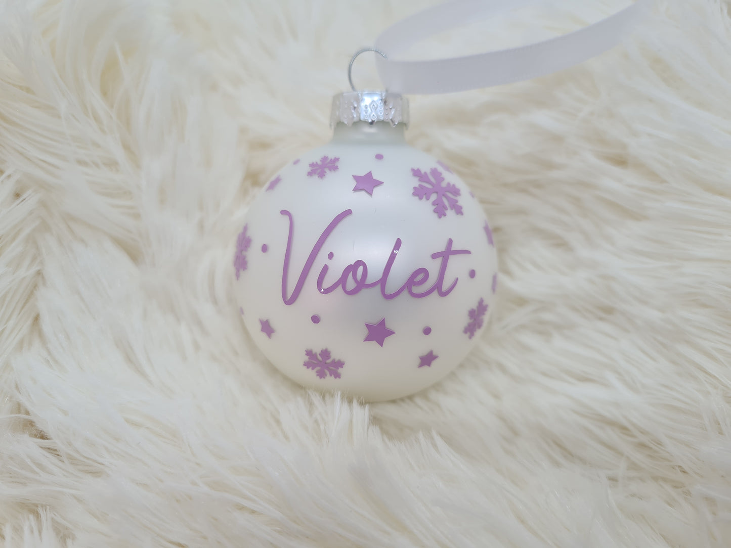Christbaumkugel mit Namen 6cm oder 8cm - Glas - Personalisierte Weihnachtsbaumkugel inkl. Geschenkkarton