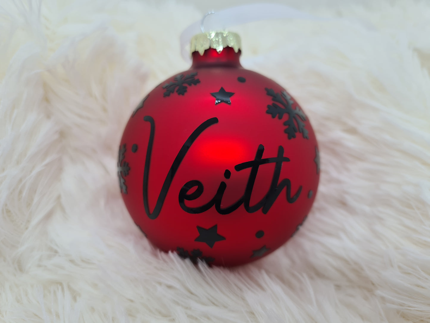 Christbaumkugel mit Namen 6cm oder 8cm - Glas - Personalisierte Weihnachtsbaumkugel inkl. Geschenkkarton