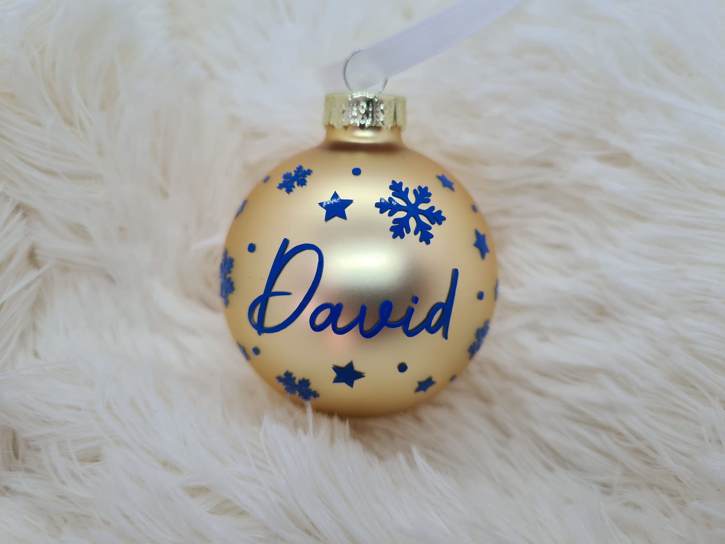 Christbaumkugel mit Namen 6cm oder 8cm - Glas - Personalisierte Weihnachtsbaumkugel inkl. Geschenkkarton