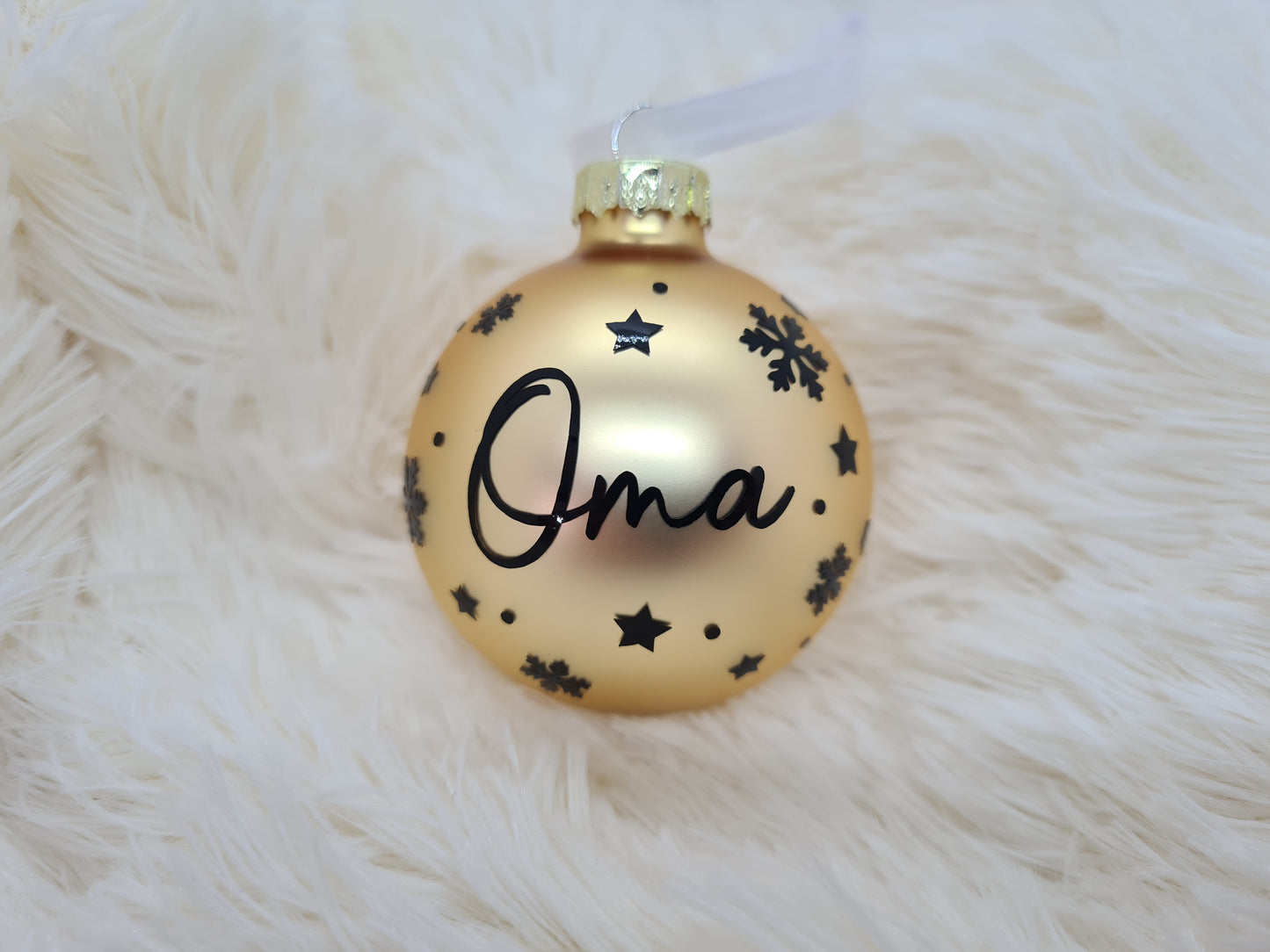 Christbaumkugel mit Namen 6cm oder 8cm - Glas - Personalisierte Weihnachtsbaumkugel inkl. Geschenkkarton