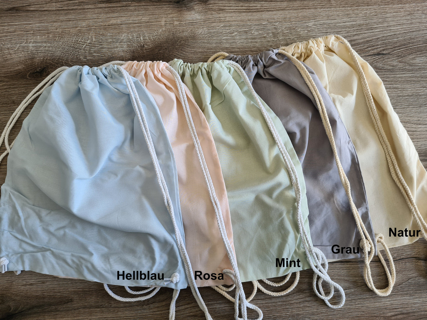 Wechselkleidung Kita Kindergarten Schule Regenbogen Rosa Stoffbeutel Stofftasche Turnbeutel personalisiert Name