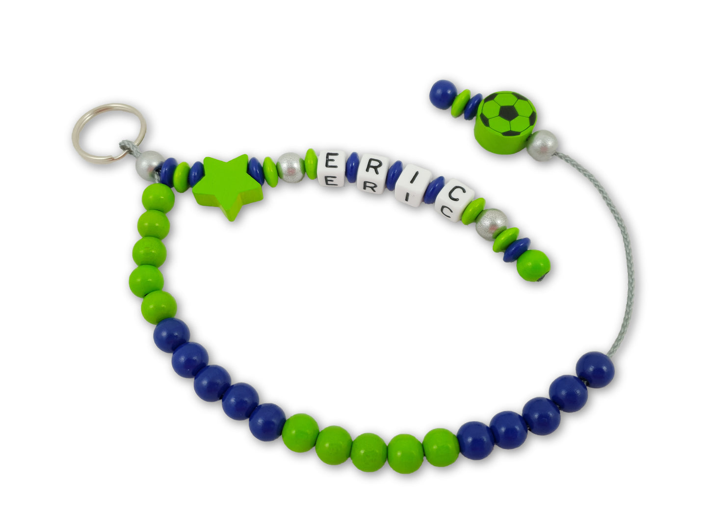 Rechenkette mit Name Grün Blau Fußball Stern