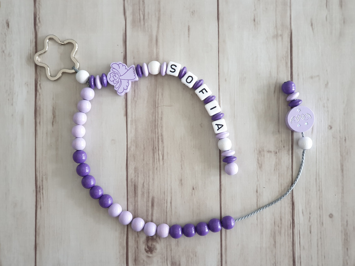 Rechenkette mit Name Lila Flieder Engel