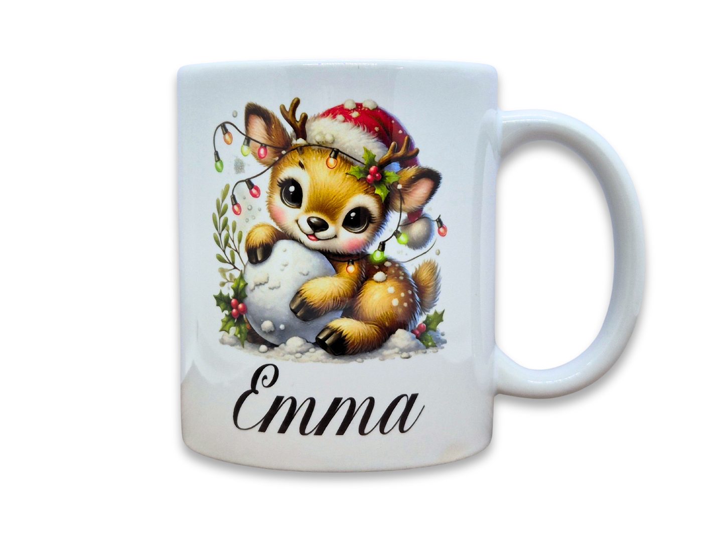 Tasse mit Motiv und Name - Rentier