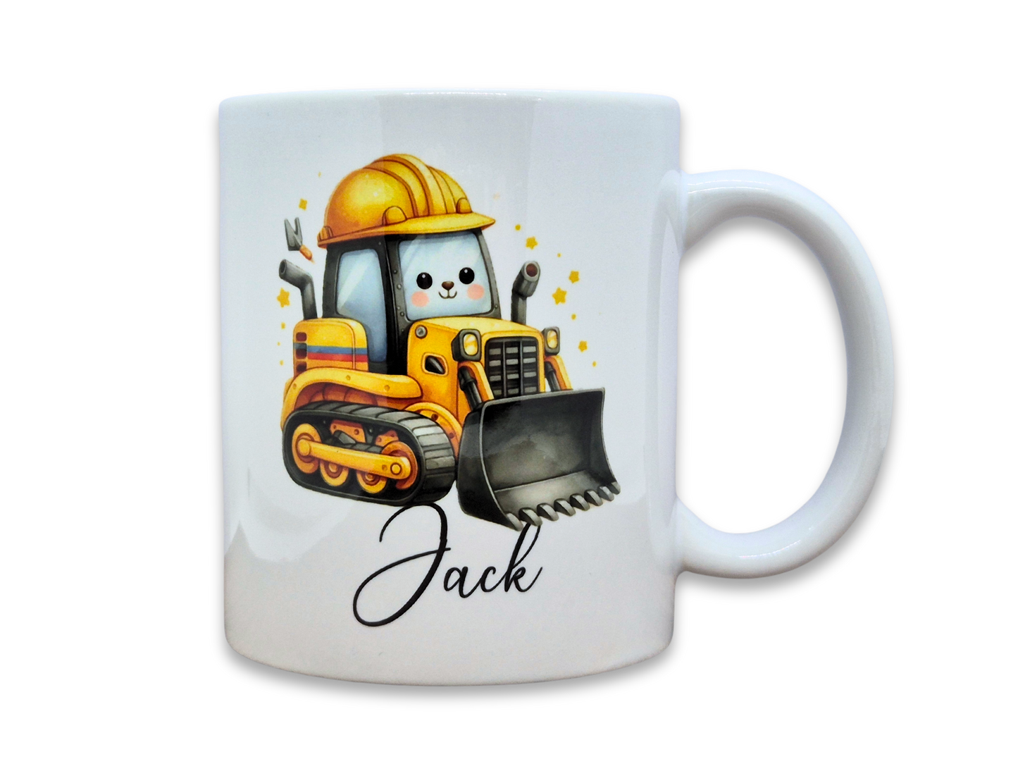 Tasse mit Motiv und Name - Bagger