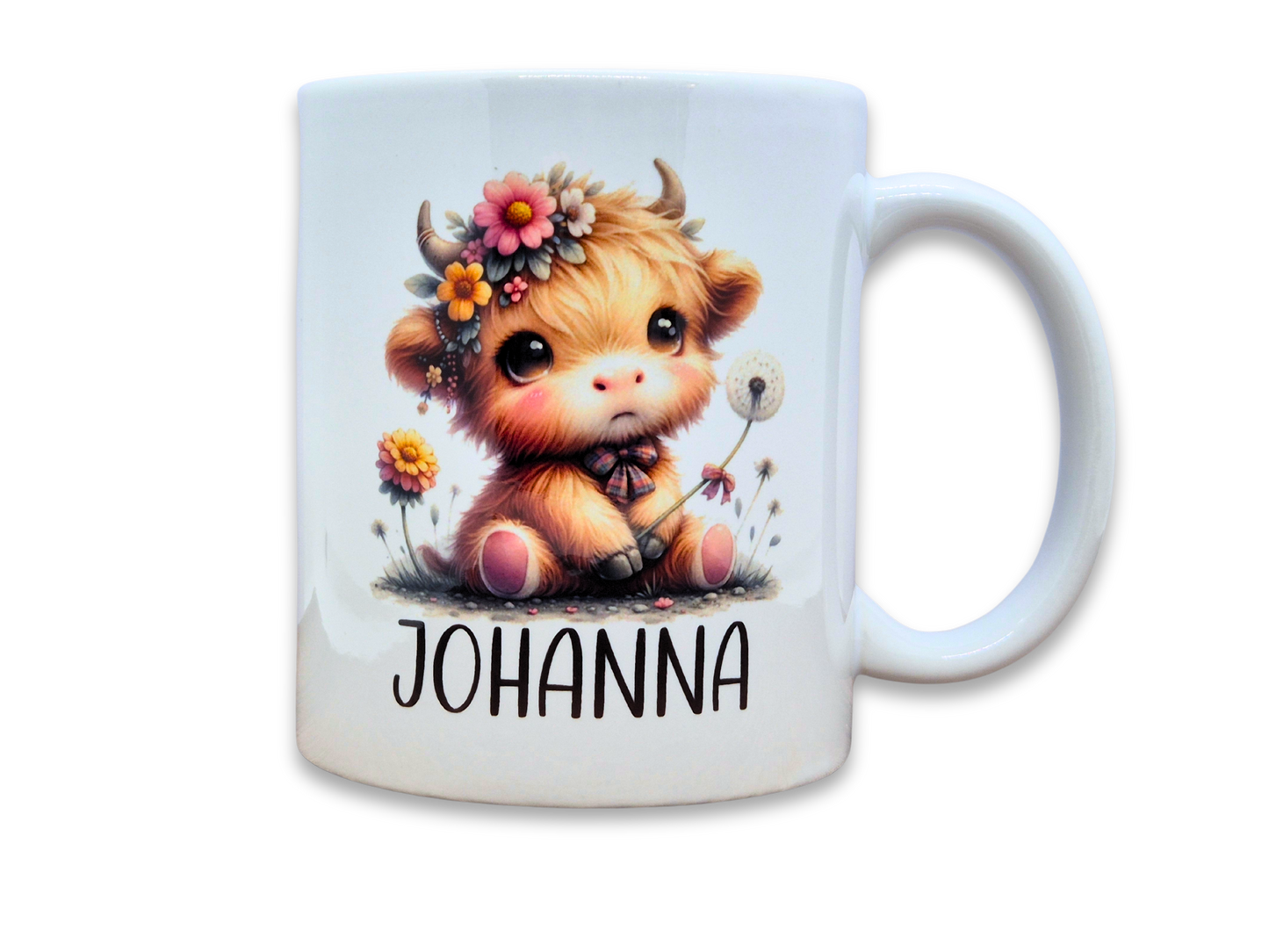 Tasse mit Motiv und Name - Hochlandkuh - Highland Cow
