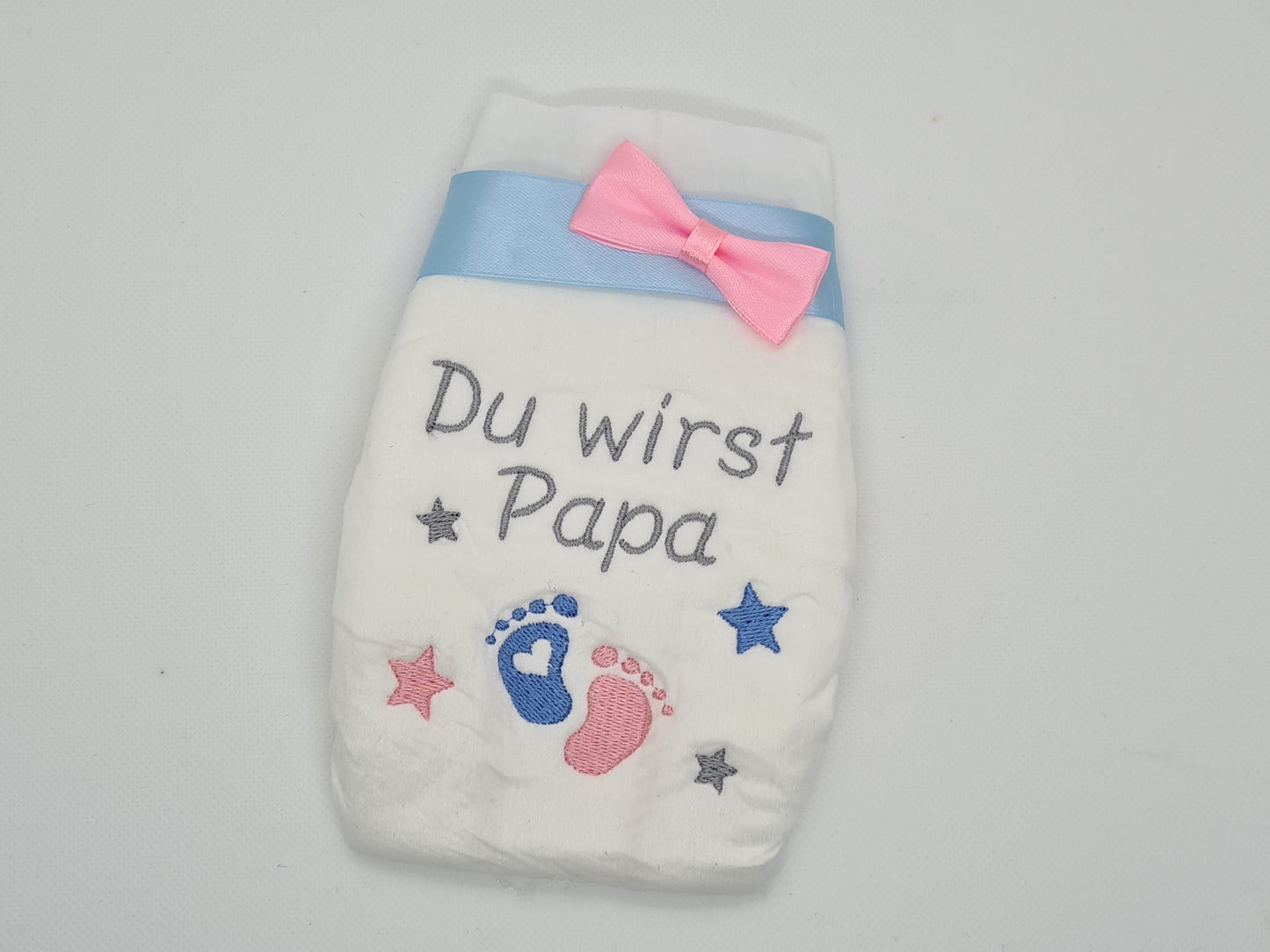 Windel bestickt | Du wirst Papa, Oma, Opa | Ihr werdet Oma und Opa