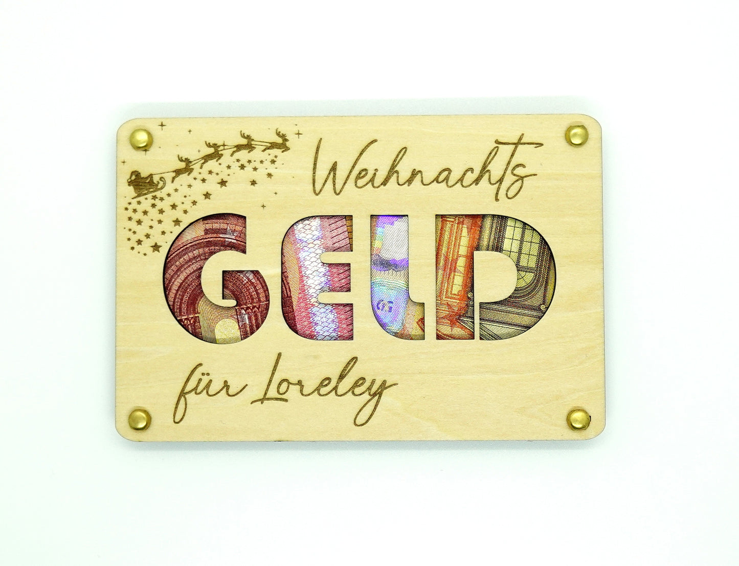 Geschenkverpackung für Geld Weihnachten personalisiert