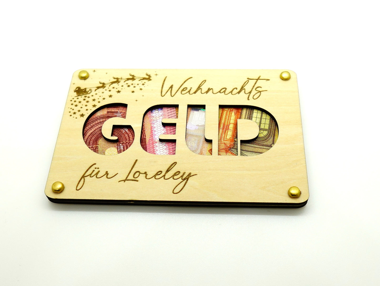 Geschenkverpackung für Geld Weihnachten personalisiert