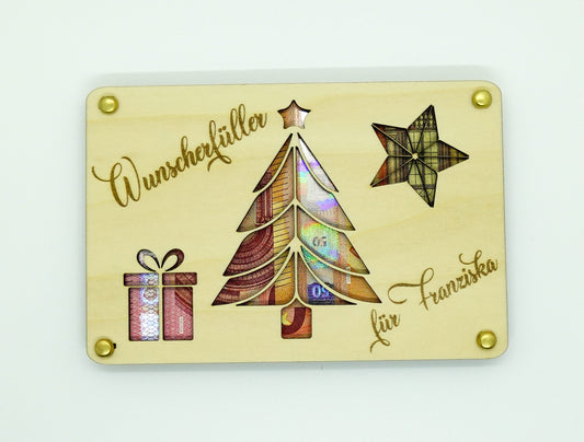 Geschenkverpackung für Geld Weihnachten personalisiert