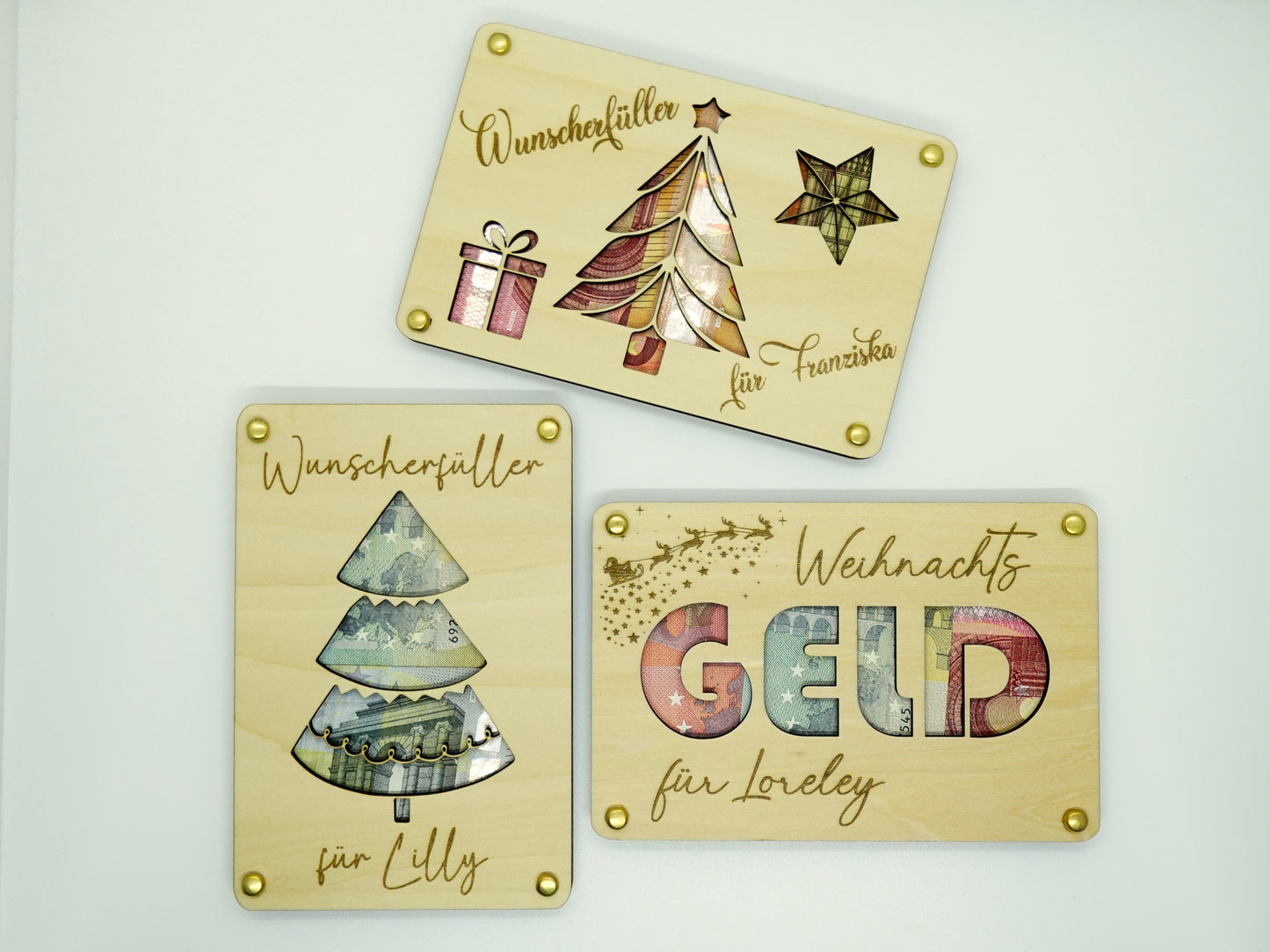 Geschenkverpackung für Geld Weihnachten personalisiert