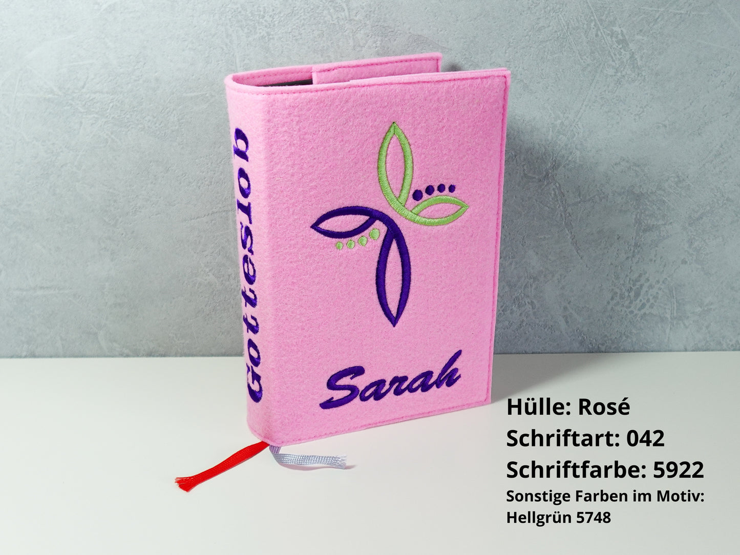 Kommunion - Gotteslob - Hülle - Gotteslobhülle - Filz – Name - Kreuz Punkte