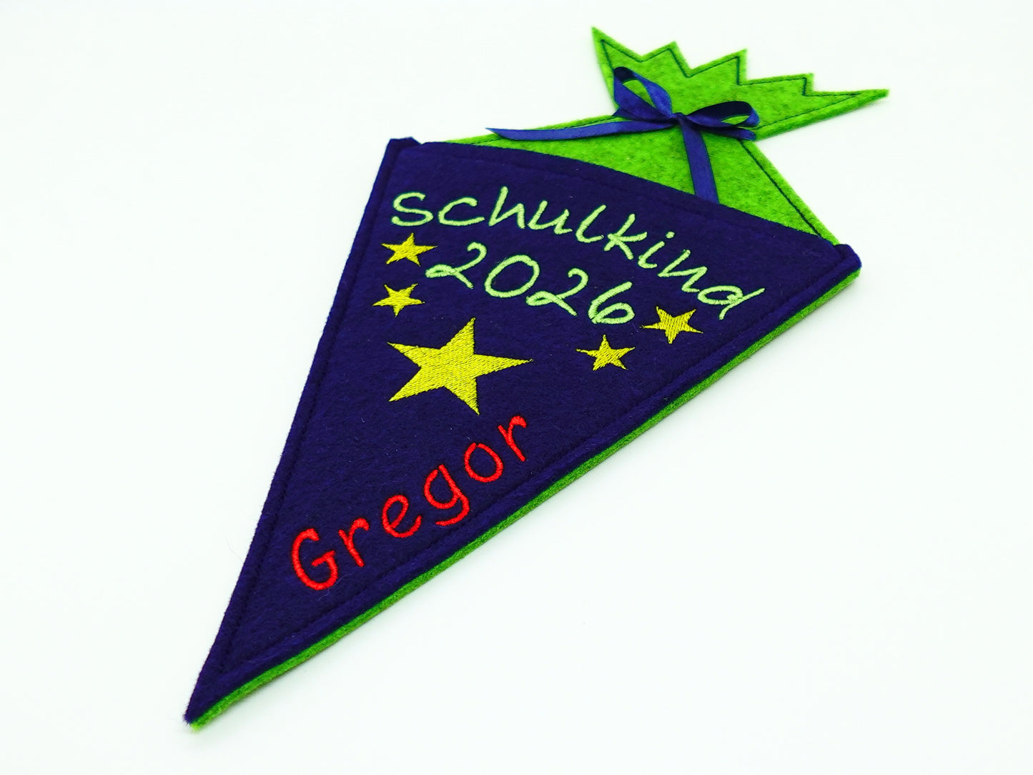 Schultüte klein Filz - Sterne - Geschenk zur Einschulung